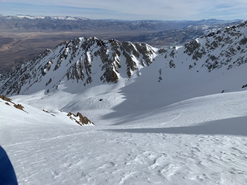 Easy skinning on the ESE headwall gully