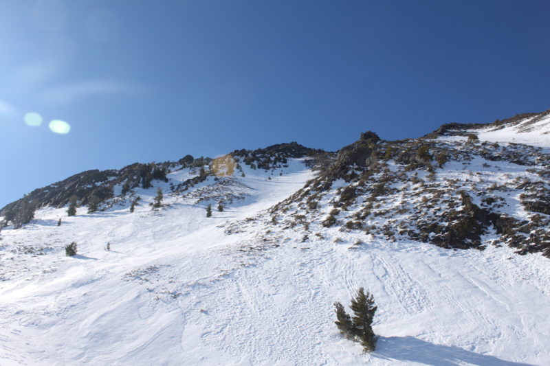 East Face Gullies on Mono Jim Peak