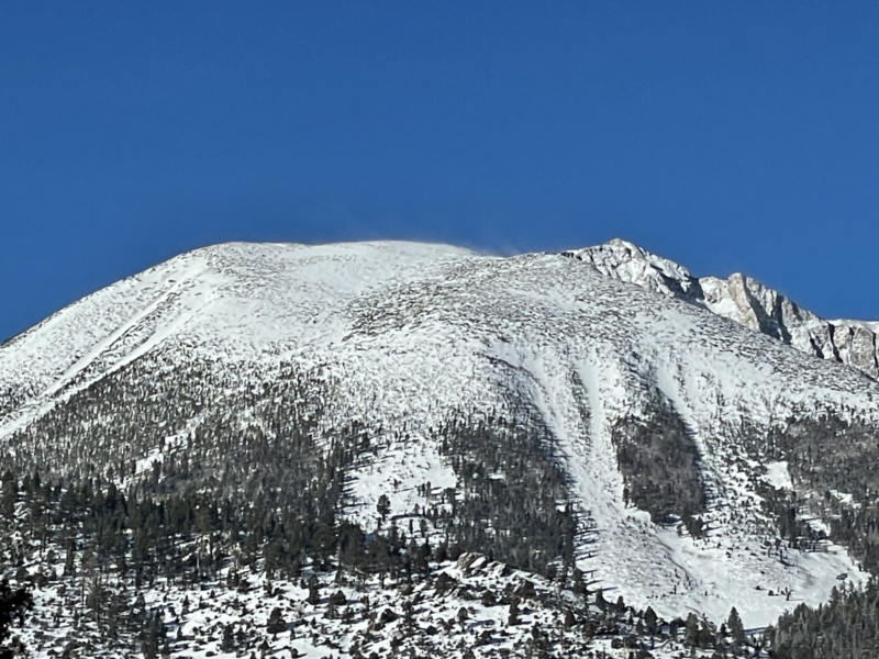 Wind transport visible along ridgeline on looker's L of ridgetop