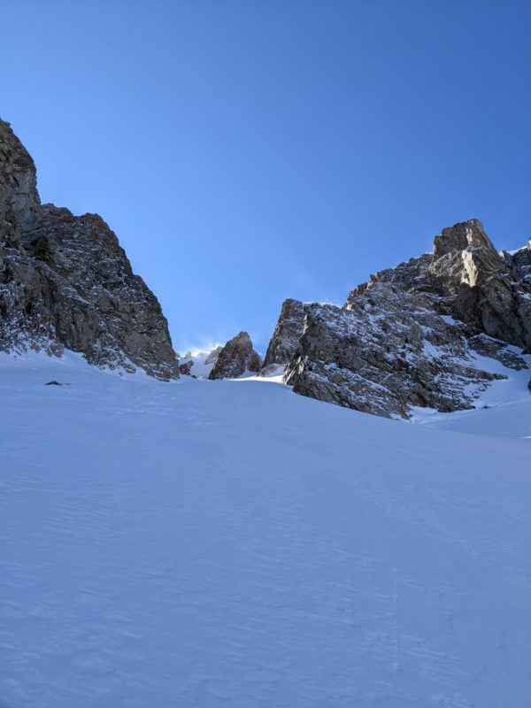 Ridge top wind transport/flagging with NW wind looking up coke chute