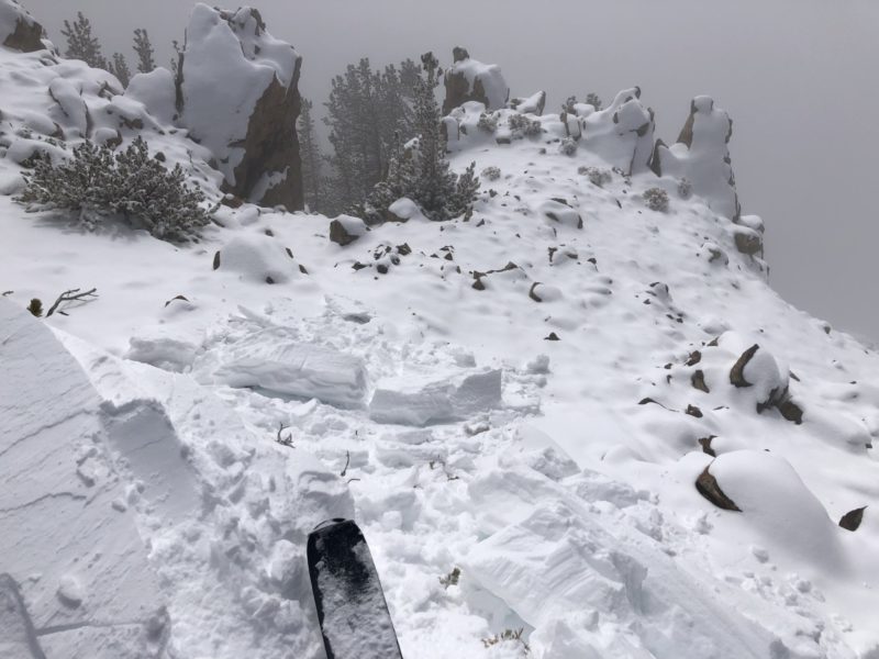 Minor, sensitive cornice development above southerly aspects ~11000ft