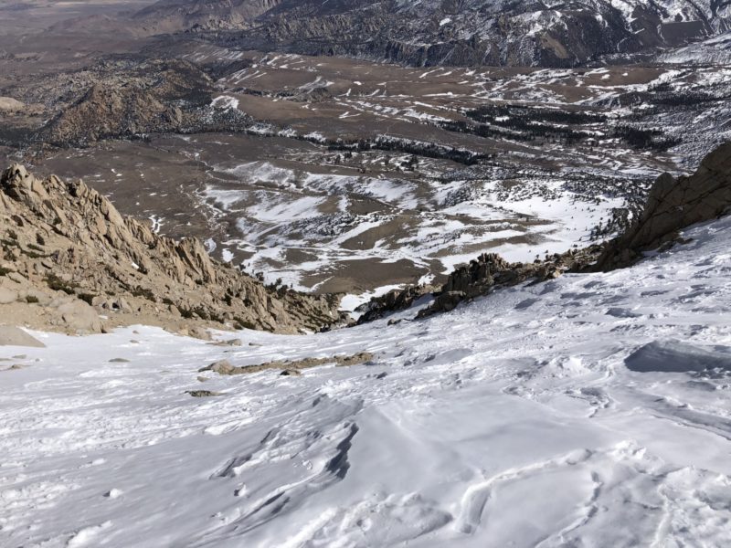 Sastrugi and transitional snow types that were softened by 1pm above 11500' 
Basin mtn