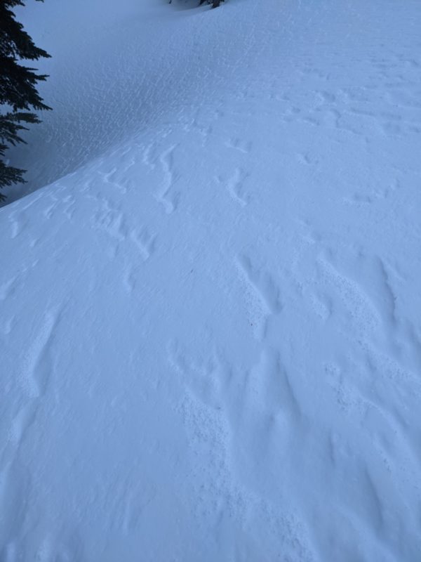 Wind drifted graupel