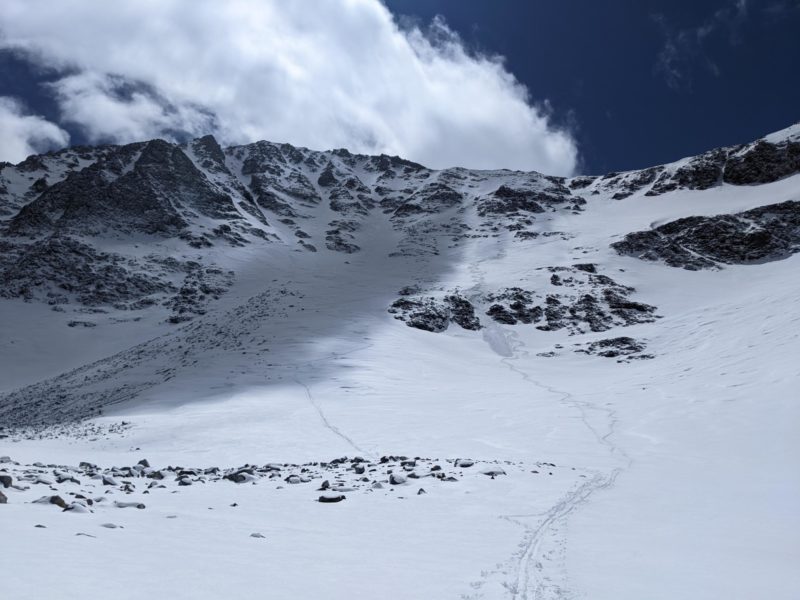 Ski cut triggered Soft slab avalanche on Esha peak
