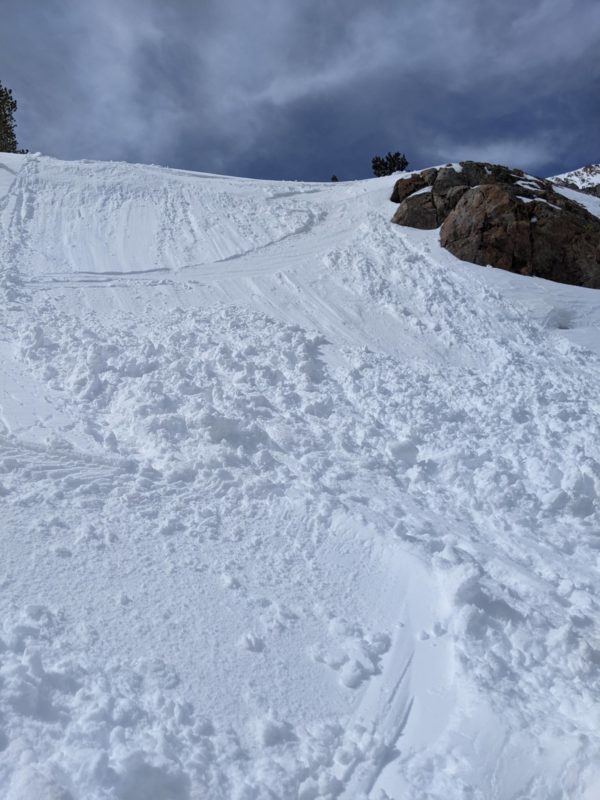 Ski cut triggered loose wet on E aspect 9300ft steep convexity in the negatives cirque