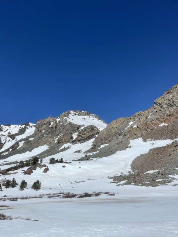 A look back at the peak above Moat.