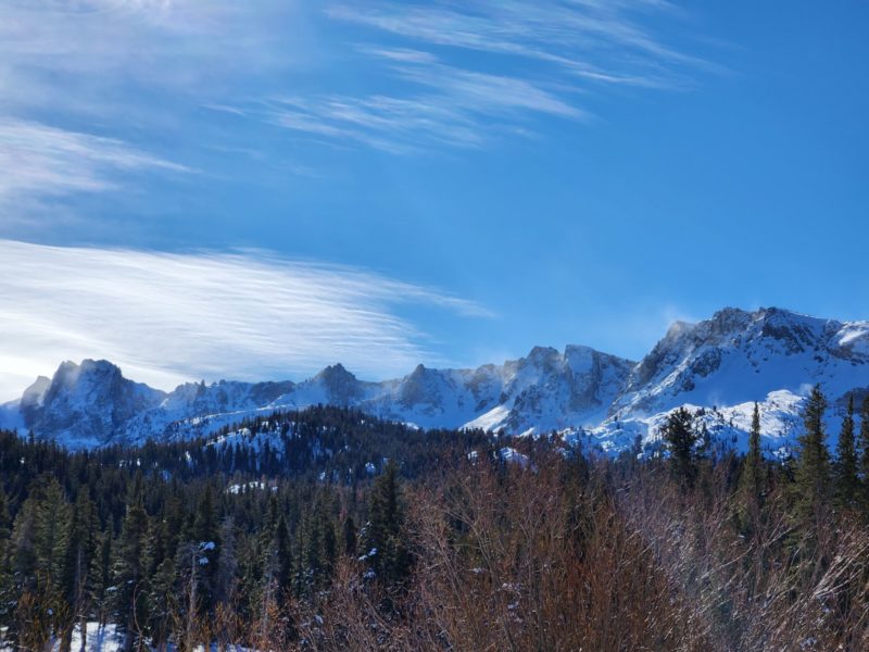 Blowing snow on the Mammoth Crest