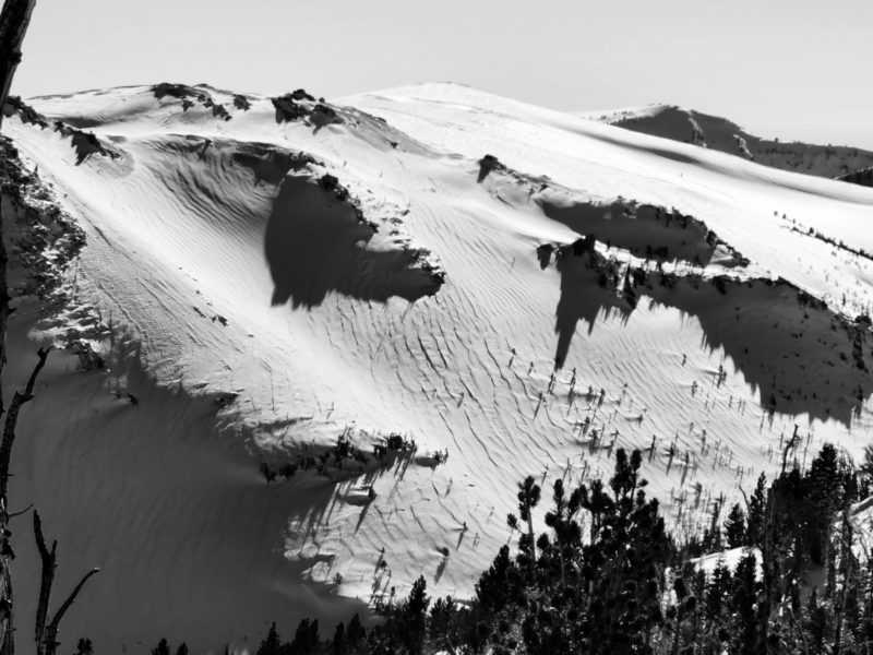 Rippled, wind-affect on the north side of White Wing from extreme winds on Sunday