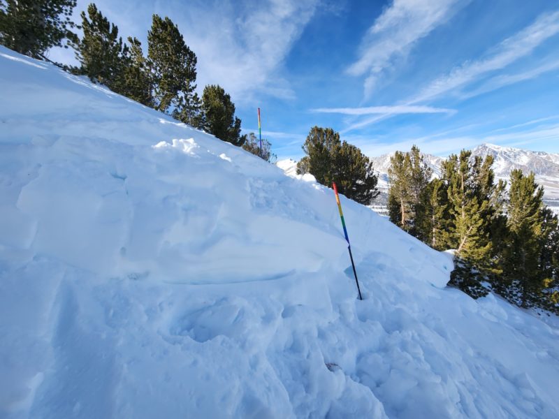 Crown of an avalanche that stepped down to basal facets in Bishop Creek. Date unknown