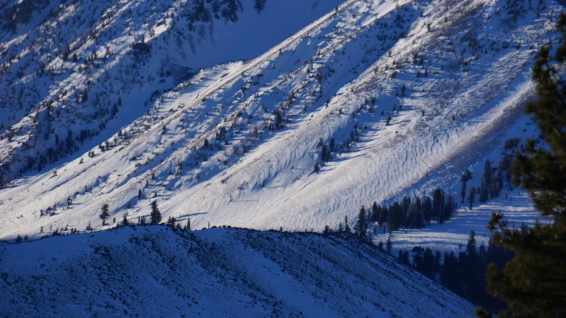 Mid-slope wind-loading pattern in the Sherwins. This can happen with strong wind events like the one overnight on 20221201.