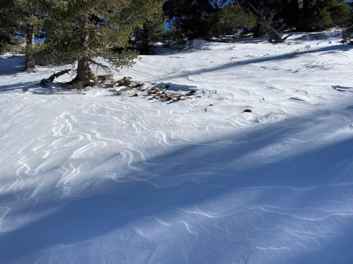 Lots of wind stiffened surfaces in the Mammoth Area