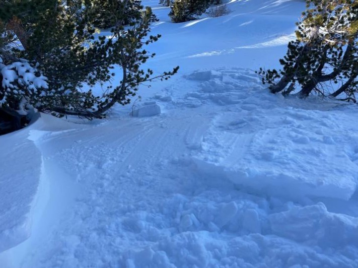 Small test slope results below Mammoth Rock
