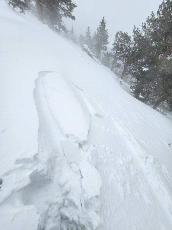 Intentionally triggered wind slab avalanche