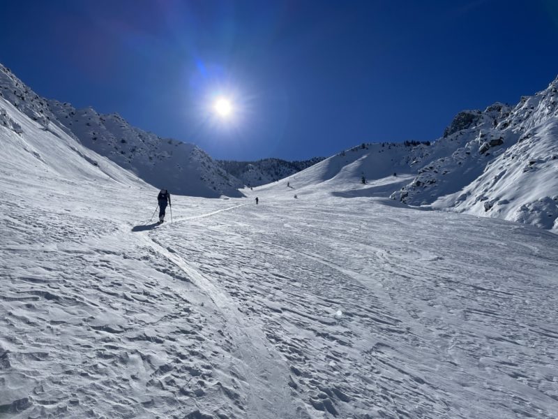 Thankful for a firm skin track amongst breakable crust over deep soft snow