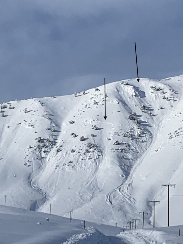 Crown line on E facing shoulder of Copper Mtn. and NE bowl off ridgeline.