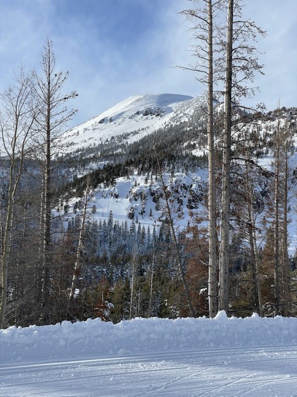 Small natural sluff on the back side of Mammoth Mountain