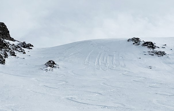 Small sluffs on steep NW facing terrain. Did not run very far or entrain additional snow.