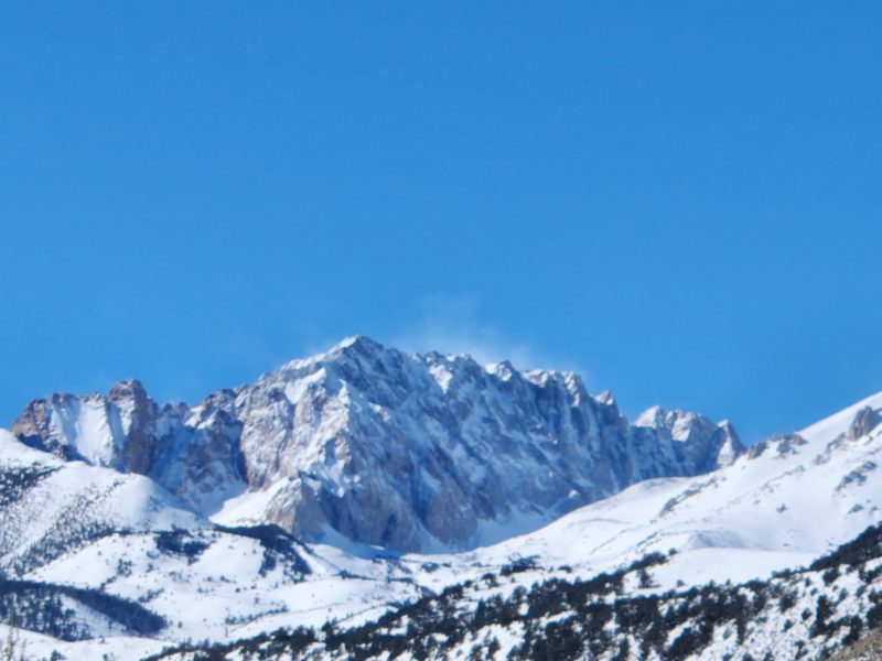 Blowing snow above 12000 feet on the Bishop skyline