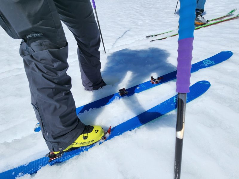 Average ski and boot pen on a steep south slope in Lundy Canyon. Mid-day 2/19