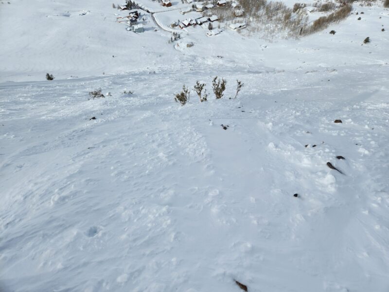 Image 3: Looking down at the debris from mid-path.