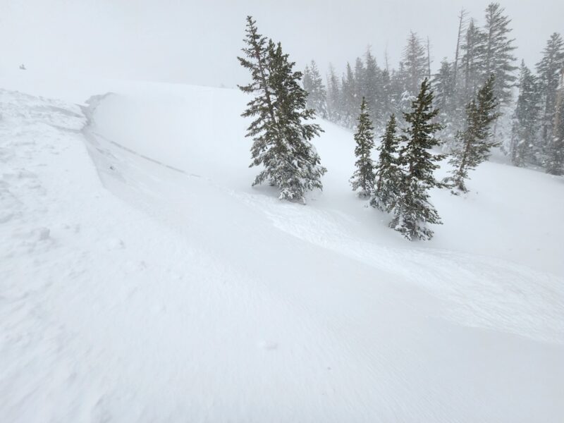 Intentionally triggered wind slab avalanche