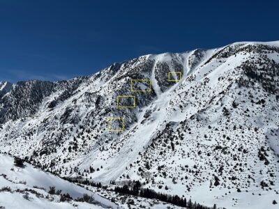 Multiple crown lines on the E face of Red Mountain