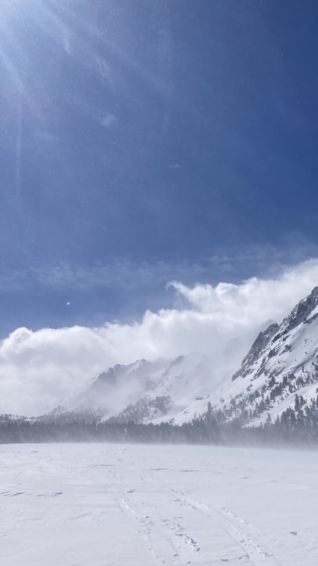 strong winds transporting snow