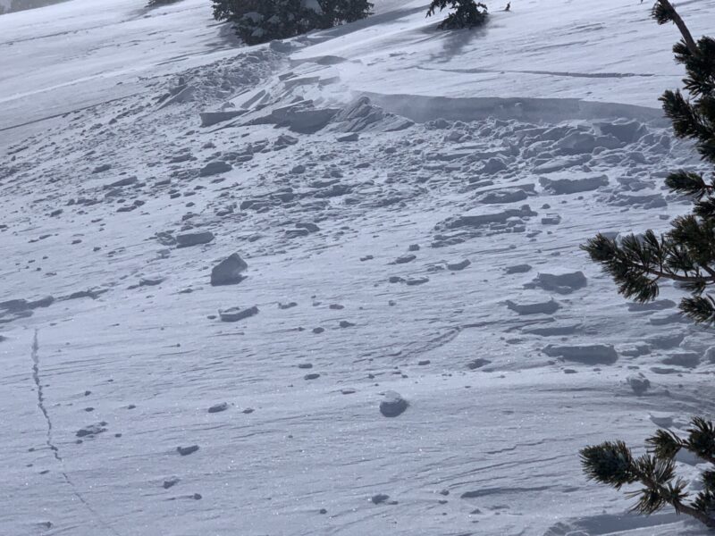 cracking and broken slabs releasing from my ski turns