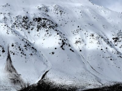 Many wet loose avalanches, NE, 6500' - Mt. Tom