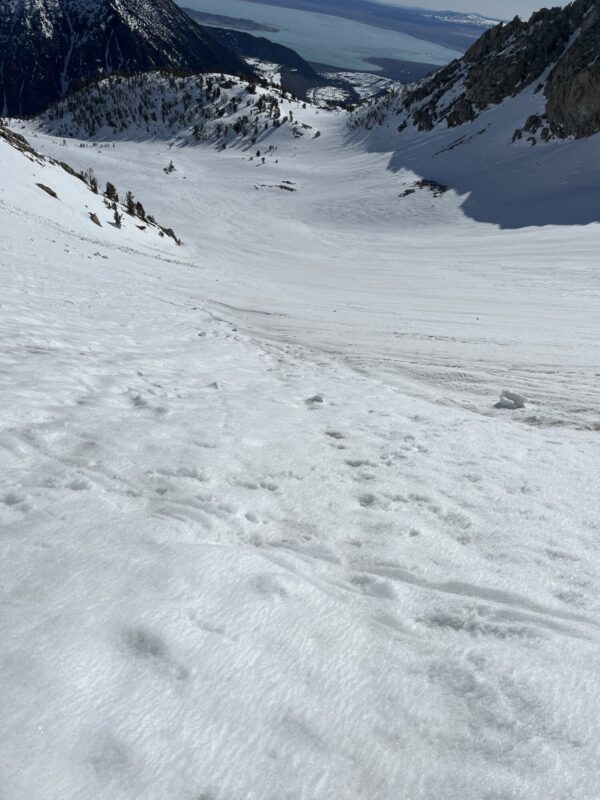 Smooth consistent surfaces looking down lower Coke Chute